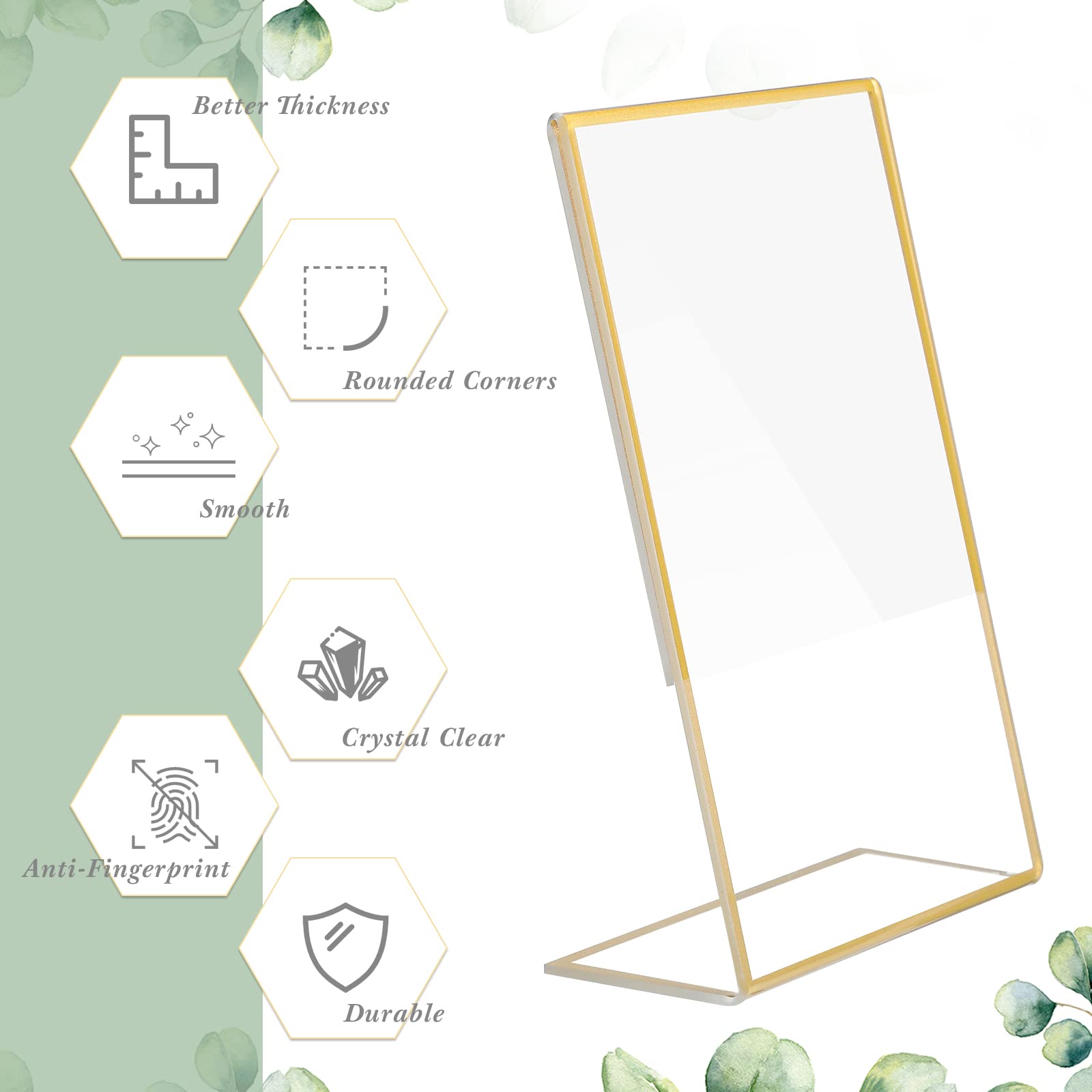Gold Frame Acrylic Sign Holder - Table Number Gold ulasan dan harga