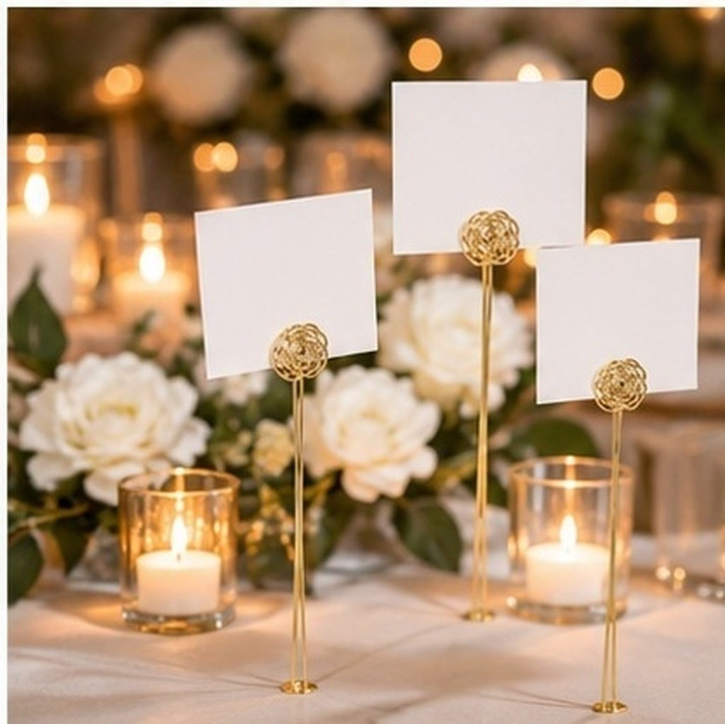 30Pcs Elegant Gold Floral Card - Table Number Gold ulasan dan harga