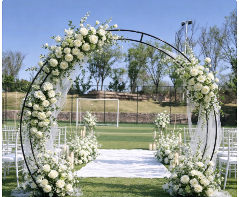 Gold Wedding Arch Stand Double - Wedding Decor Supply Store ulasan dan harga