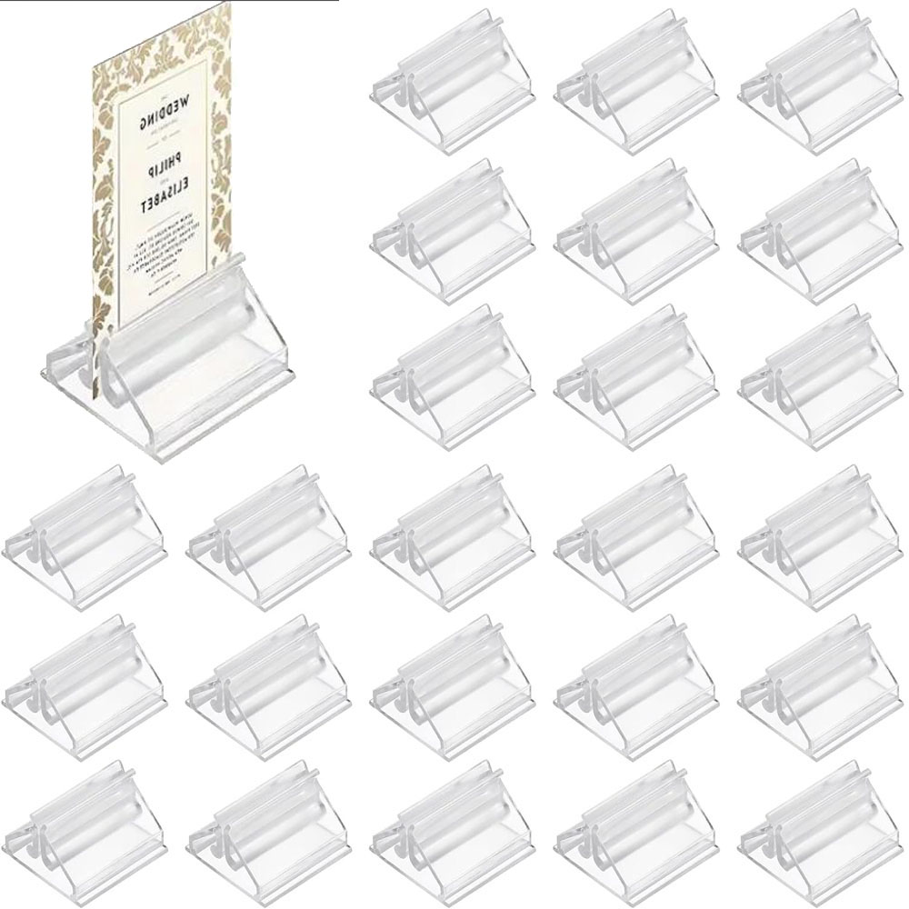 12/24/48Pcs Mini Clear Stands  - Table Number Gold ulasan dan harga