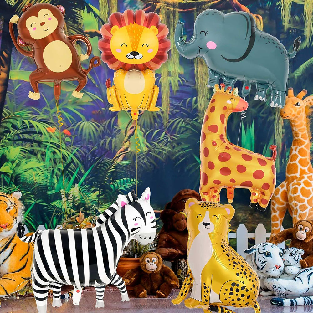 6Pcs Jungle Wild Animal Foil B - Wedding Zoo ulasan dan harga