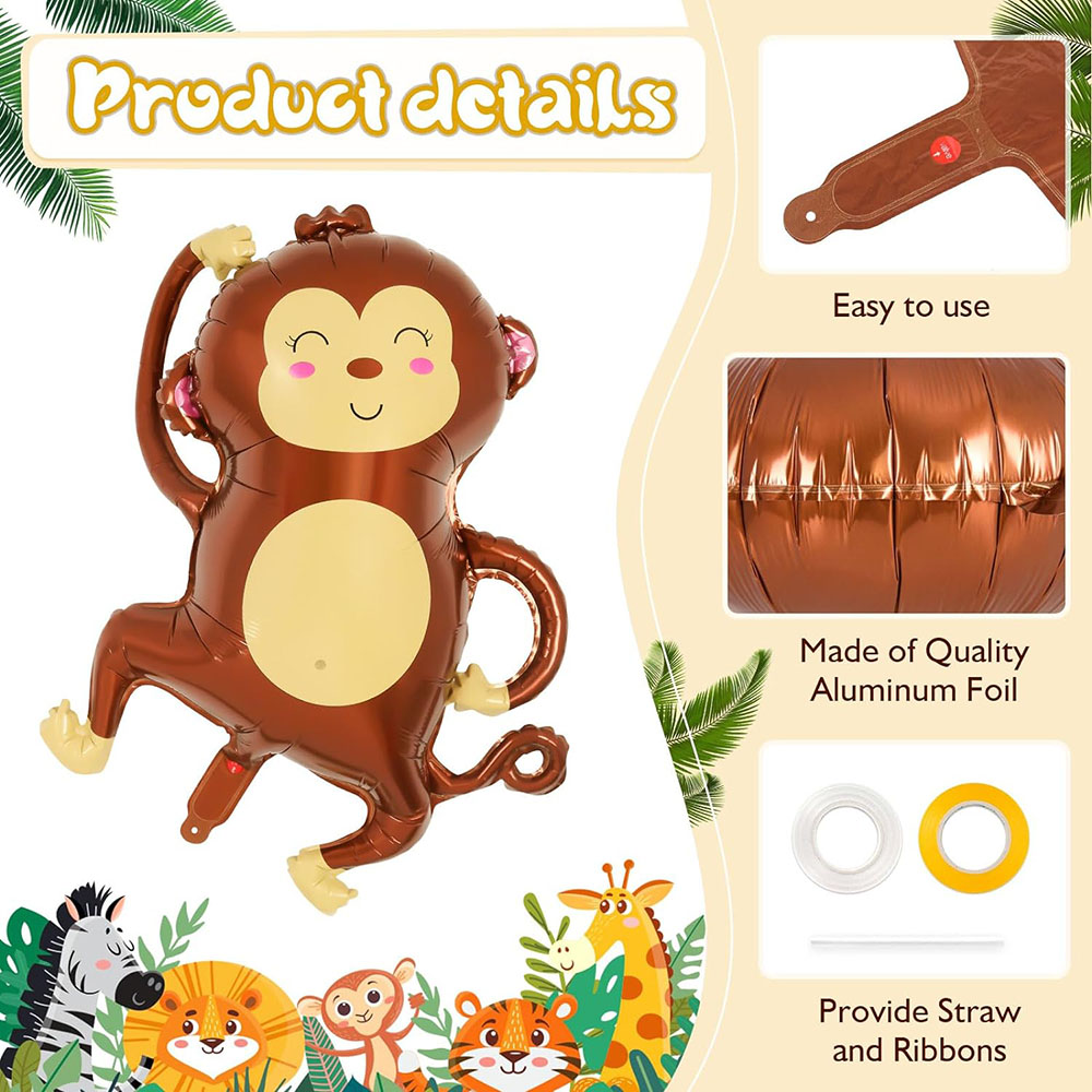 6Pcs Jungle Wild Animal Foil B - Wedding Zoo ulasan dan harga