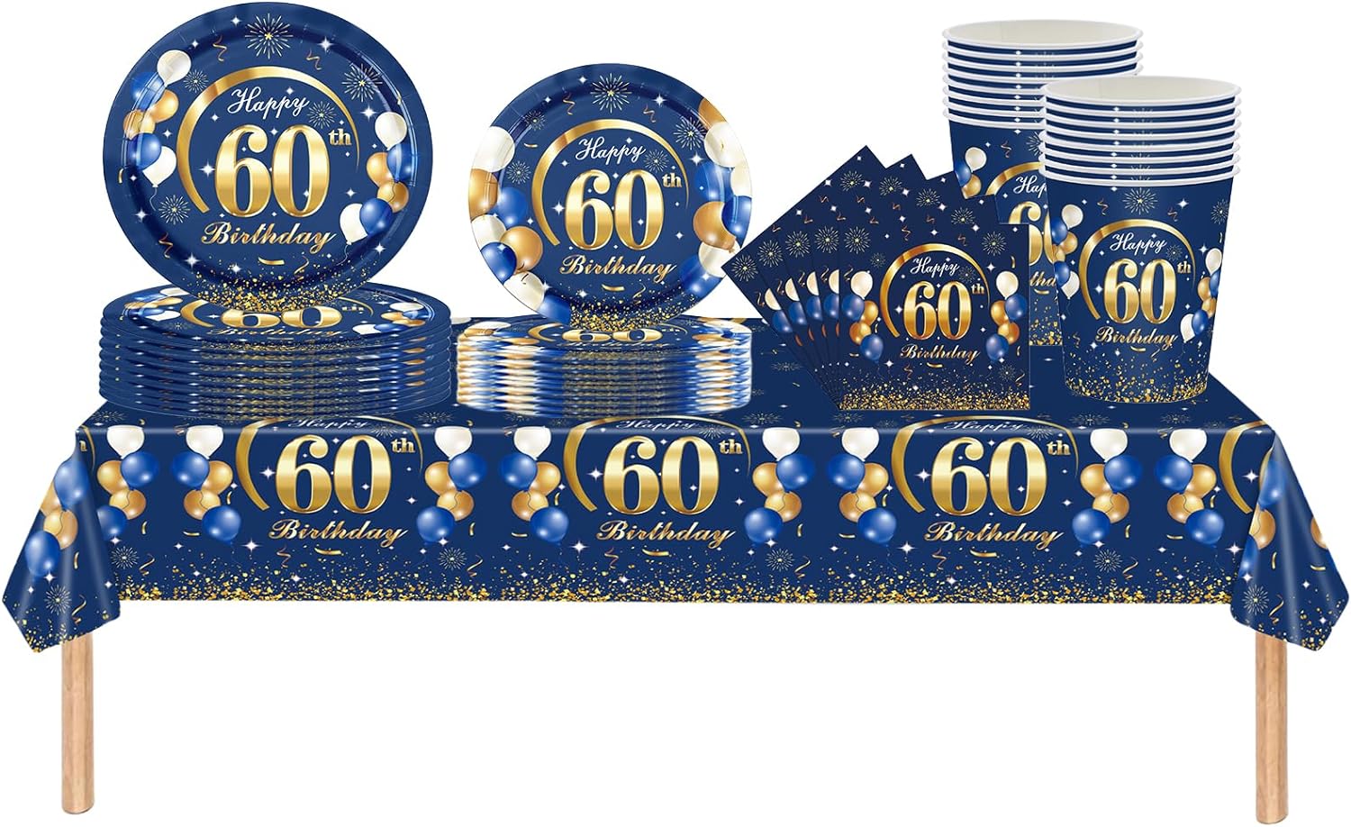 Navy Blue Gold 60th Birthday D - Table Number Gold ulasan dan harga