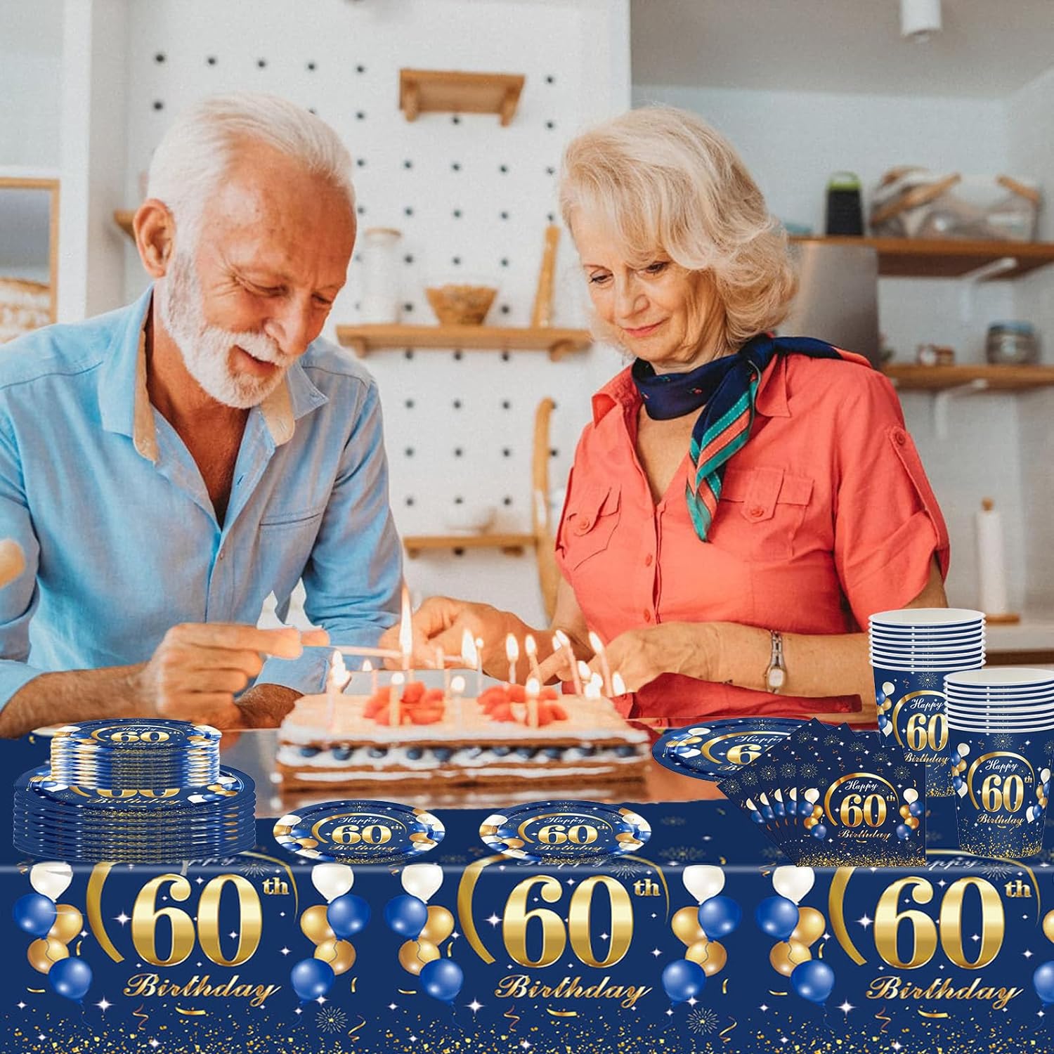 Navy Blue Gold 60th Birthday D - Table Number Gold ulasan dan harga